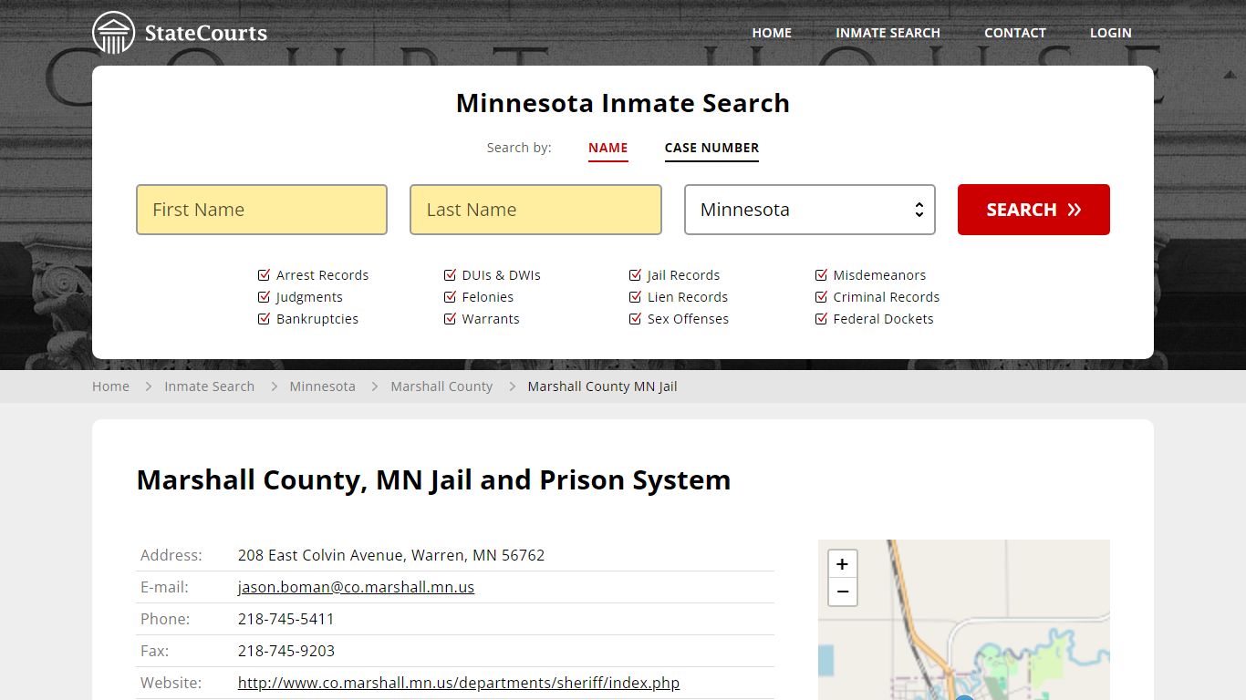 Marshall County, MN Jail and Prison System - State Courts